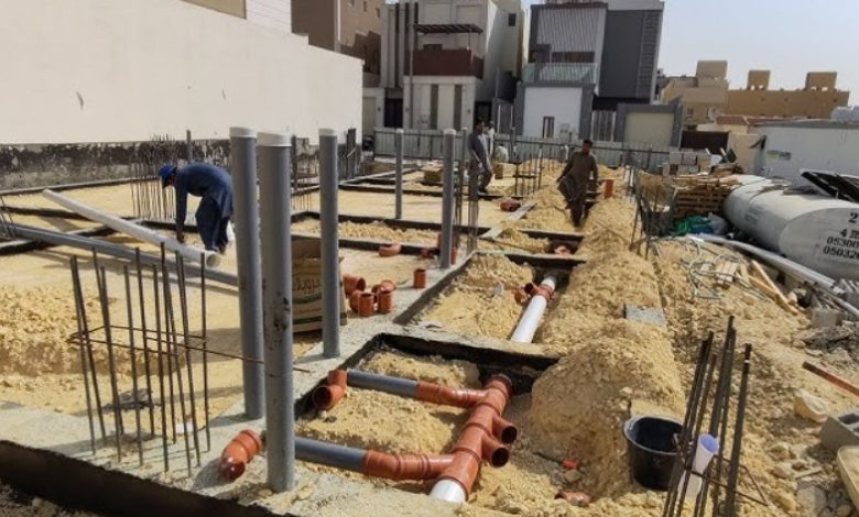 تأسيس وتوصيل وتمديد مواسير الصرف الصحي بالمزاحمية